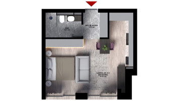 Studio modern în bloc boutique